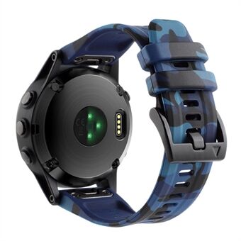 Silikonklokkerem for Garmin Fenix ​​​​7X / 6X, kamuflasjemønster 26 mm Quick Release Casual stropp