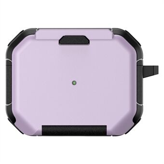 For Apple AirPods Pro Etui Flip Stativ PC+TPU Anti-Fall Øretelefondeksel med Karabinkrok