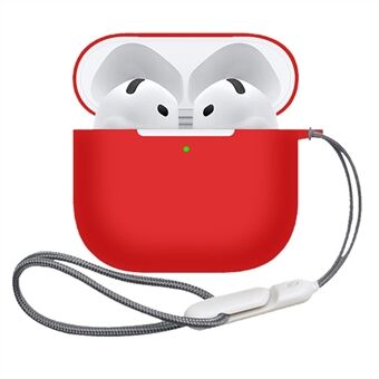 For AirPods 4-deksel Bluetooth-øretelefon silikonetui ørepropp beskyttelsesdeksel med snor