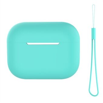 For AirPods Pro 2 Etui Bluetooth Øretelefon Ensfarget Silikondeksel med Snor