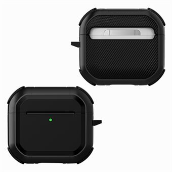 For AirPods 4 med ANC Beskyttelsesetui TPU+PC Anti-Fall Øretelefondeksel med Karabinkrok