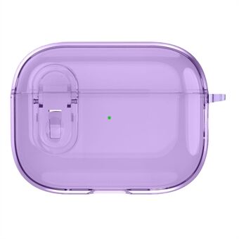 For AirPods 4 Øretelefonetui Spenne Design Anti-Fall TPU Øreproppdeksel med Karabinkrok