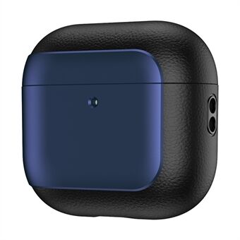 For AirPods 4 TPU-deksel med elektroplettering, litchitekstur, fallforebyggende øretelefondeksel med stropp