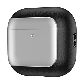 For AirPods 4 med ANC TPU Etui Elektroplettering Litchitekstur Fallforebyggende Øreproppdeksel med Snor