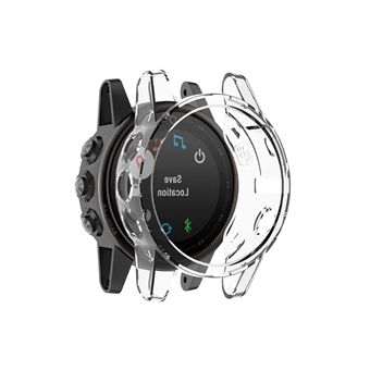 For Garmin Fenix 5S / 5S Plus Transparent Watch Case Full dekning Fleksibelt TPU-beskyttelsesdeksel