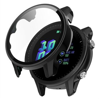 For Garmin Forerunner 955 Full Protection Hard PC Watch Case Cover med herdet glass skjermbeskytter