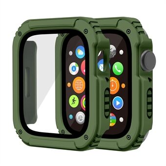 For Apple Watch Series 3 / 2 / 1 38 mm herdet glass skjermbeskytter Watch Case PC + TPU beskyttelsesdeksel