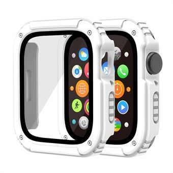 For Apple Watch Series 7 45 mm PC + TPU-deksel med herdet glass skjermbeskytter Anti- Scratch klokkeskall