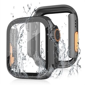 Klokkedeksel for Apple Watch Series 6 / 5 / 4 / SE / SE (2022) 44 mm vanntett PC-klokkeveske med skjermbeskytter i herdet glass