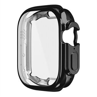 RURIHAI PC Watch Case for Apple Watch Ultra 49mm, trykkknappklokkedeksel med høy alumina glassskjermfilm