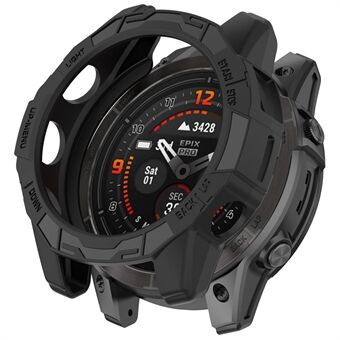 For Garmin Fenix ​​​​7X Pro / Fenix ​​​​7X / Epix Pro 51 mm hul beskyttende ramme Myk TPU klokkeveske