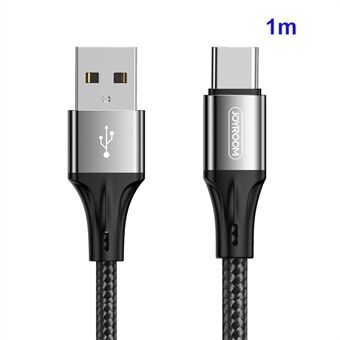 JOYROOM 1M nylonflettet Type-C USB Data Sync ladekabel for Samsung Huawei Xiaomi - Svart