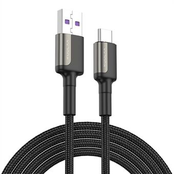 KUULAA KL-X33-C aluminiumslegering Z1 USB til Type C 3A Hurtiglading Ladekabel 480 Mbps dataoverføringskabel Mobiltelefonledning, 2m