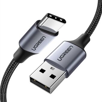 Quick 3M 3A Max hurtiglading USB2.0 til Type-C 480 Mbps dataledning Aluminiumskall Nylon flettet kabel