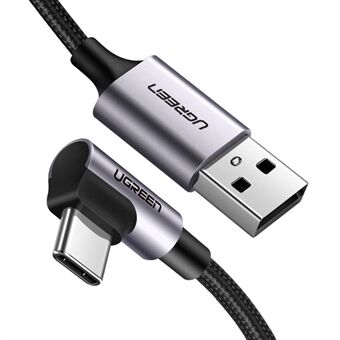 UGREEN 70255 3M flettet ekstra lang albuedesign USB 2.0 til Type-C aluminium 18W hurtigladekabel