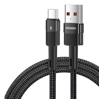 ESSAGER 3M USB til Type C-kabel Hurtiglading 480 Mbps overføringsledning - svart