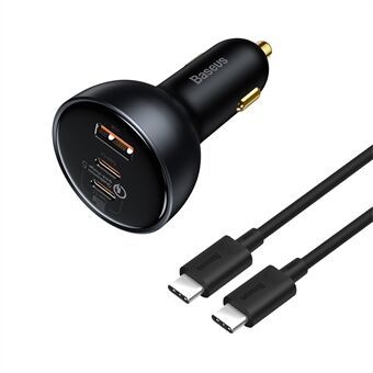 BASEUS Qualcomm QC 5.0-teknologi Multi-Port Hurtiglading Billader Type-C+Type-C+USB 160W Strømadapter med Type-C-kabel