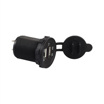 12V Dobbel USB Bil Motorsykkel Lastebil Sigarettenneradapter Mobiltelefon USB-lader for Biluttak Moto Tilbehør