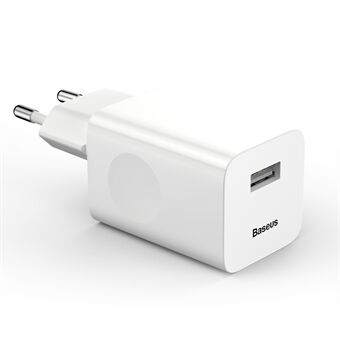 BASEUS 24W Enkel USB-port Trådløs Lading Hurtiglader - Hvit / EU-plugg