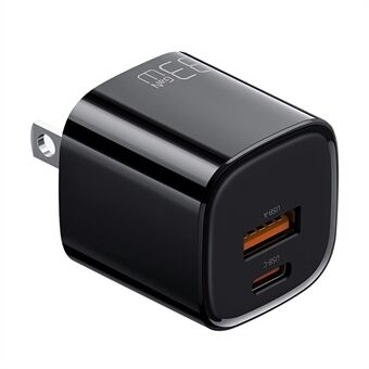 Vennligst oversett til norsk:

MCDODO CH-651 Nano-serie PD33W USB-A + USB-C Dobbeltportveggadapter, US-plugg