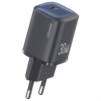 USAMS CC251 Rask GaN Lader PD 30W Ultra-Kompakt Strømleverings Veiadapter, EU Plug