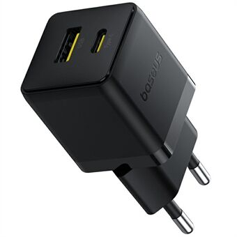 BASEUS Palm USB+Type-C Dobbeltport 20W Hurtiglader EU-stikk Veggladeradapter