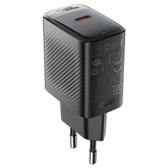 ACEFAST A104 PD 25W Hurtiglade Adapter GaN Enkel Port USB-C Vegglader, EU Plugg