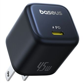 BASEUS PicoGo GaN hurtiglader Type-C-port 45W strømadapter, US-plugg