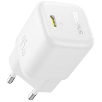 BASEUS Picogo GaN Hurtiglader Type-C Port PD 45W Strømadapter, EU-Plugg