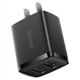 BASEUS Kompakt Lader 2U 10.5W Vegglader Bærbar Mini Lader Blokk med Doble USB-porter (CN-plugg)