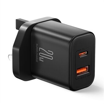 JOYROOM JR-TCF05 PD 20W QC3.0 Hurtigladeradapter Dual-Port Mini Veggladerblokk for iPhone, Samsung (UK Plugg)