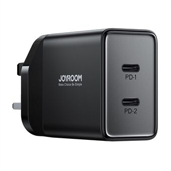 JOYROOM TCF09 Type-C Ladeblokk med to porter PD 40W hurtiglader veggstrømadapter, UK-plugg