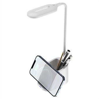 HT-507 3-i-1 Øyebeskyttelse LED Skrivebordslampe 15W Trådløs Lader for Telefon Penneholder