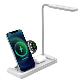 HT-503 Sammenleggbar 15W Trådløs Lader for Telefon / Klokke / Ørepropper med Berøringskontroll LED Bordlampe