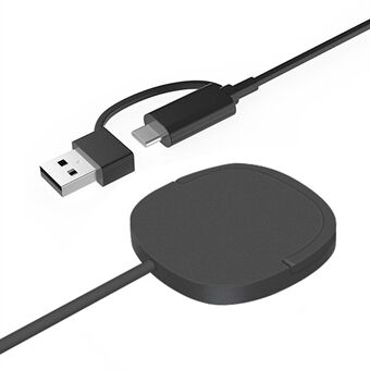 W-91 15W Magnetisk Trådløs Lader med USB+Type-C 2-i-1 Kontaktsnor og Sammenleggbart Stativ