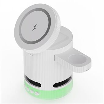 H61 4 i 1 RGB Bluetooth-høyttaler Sammenleggbar trådløs lader for telefon / øretelefon / klokke