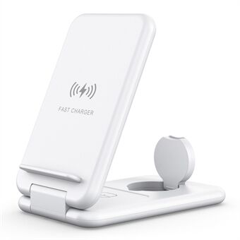 B-13 3-i-1 15W trådløs lader Holder for mobiltelefonstativ Sammenleggbar Stand for Apple Watch / AirPods