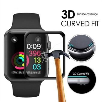 3D Full Covering 9H Scratch-proof Skjermbeskytter i Herdet Glass til Apple Watch Series 4 44mm