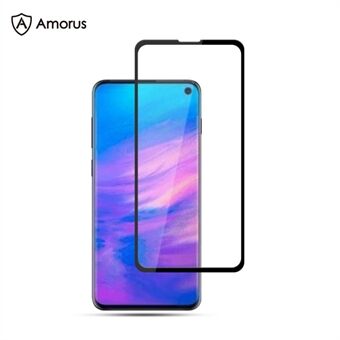 AMORUS Full Lim Silketrykk Skjermbeskytter i herdet glass til Samsung Galaxy S10e