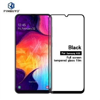 PINWUYO Full størrelse 2,5D Arc Edge herdet glass skjermbeskytterfilm Anti-eksplosjon for Samsung Galaxy A50 / A50s / A30s / A20 / A30 / M30 / A40s