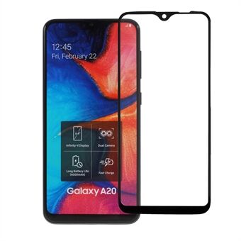 5D buet fullskjerm kaldskjæringsskjermbeskytter i herdet glass for Samsung Galaxy A20e - svart