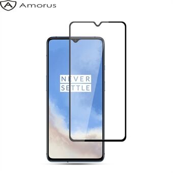 AMORUS fulllim helskjermssilkeutskrift herdet glassbeskytter for OnePlus 7T/Realme X2 Pro