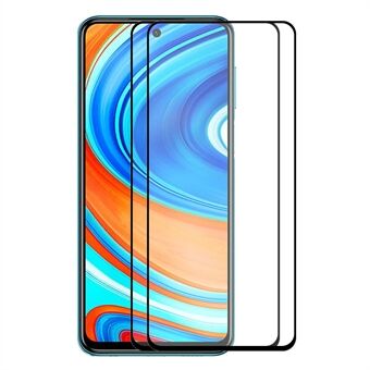 ENKAY 2 stk / sett full lim 0,26 mm 9H 2,5D herdet glass fullskjermbeskytterdeksel for Xiaomi Redmi Note 9