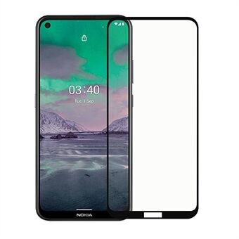 Full lim svarte kanter herdet glassfilm til Nokia 3.4 skjermbeskytter