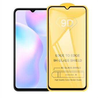 9D komplett deksel for Xiaomi Redmi 9A skjermbeskytter i herdet glass (sidelim)