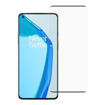 Fullskjerms dekning Silketrykk Skjermbeskytter i herdet glass for OnePlus 9 Pro [Sidelim]