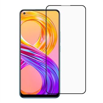 Full dekning Silketrykk Full Lim Skjermbeskytter i Herdet Glass til Realme 8/8 Pro