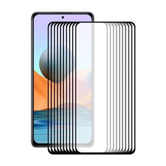 10 stk / sett ENKAY 0,26 mm 9H 2,5D Arc Edge Full Lim herdet glass skjermbeskyttelsesfilm for Xiaomi Redmi Note 10 Pro 4G (India) / (Global) / Note 10 Pro Max