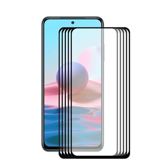 5 stk HAT- Prince 0.26mm 9H 2.5D Arc Edge Herdet glass Skjermbeskyttelsesfilm for Xiaomi Redmi Note 10 4G / Note 10S