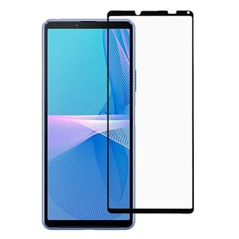 Silketrykk Herdet glass Full Lim Anti-Burst Full Screen Dekningsbeskytter til Sony Xperia 10 III